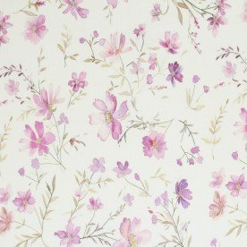 Rib Knit Jersey Fabric - Sweet Pink Flower