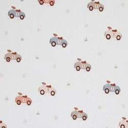 Rib Knit Jersey Fabric - Toy Car