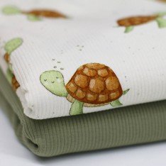 Tissu Maille Tricot Côtelé - Tortues Tissu Maille Tricot Côtelé - Tortues