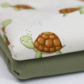 Rippstrick Jersey Stoff - Schildkröte