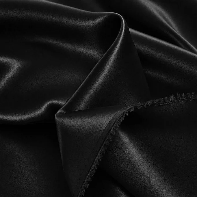 Tessuto di Raso Stretch Bifacciale Nero Tessuto Di Raso Stretch (Doppia Faccia) Nero - (Tessuti Moda)