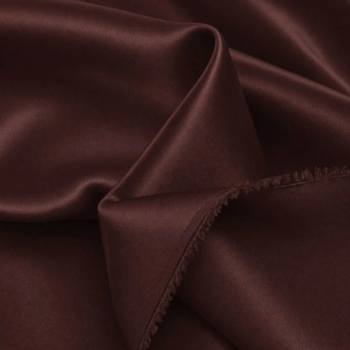 Tessuto Di Raso Stretch Doppia Faccia Marrone Tessuto Di Raso Stretch (Doppia Faccia) Marrone - (Tessuti Moda)