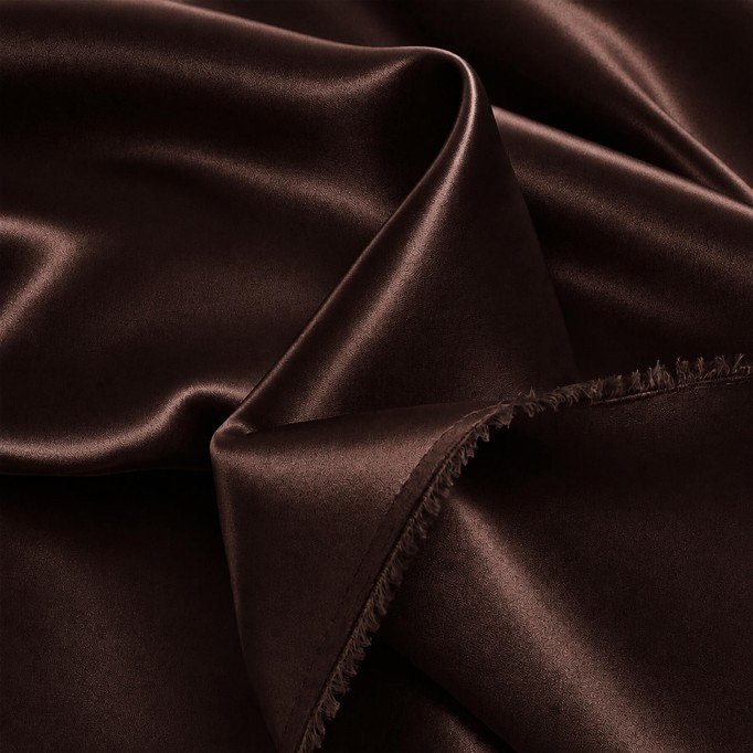Tessuto Di Raso Stretch (Doppia Faccia) Marrone - (Tessuti Moda)