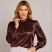 Tessuto Di Raso Stretch Doppia Faccia Marrone Tessuto Di Raso Stretch (Doppia Faccia) Marrone - (Tessuti Moda)