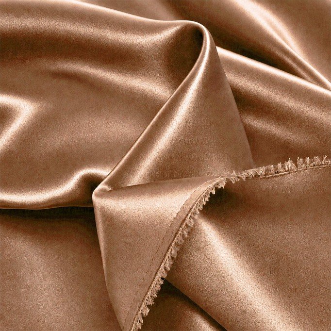 Tessuto Di Raso Stretch (Doppia Faccia) Cacao - (Tessuti Moda)