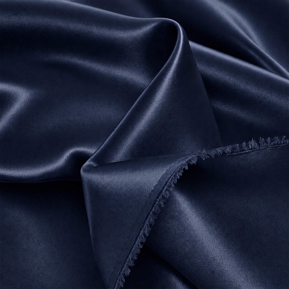 Stretch Satin Stoff (Doppelseitig) Marine