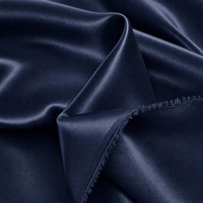 Stretch Satin Fabric (Double-Sided) Navy Stretch Satin Fabric (Double-Sided) Navy - (Fashion Fabrics)