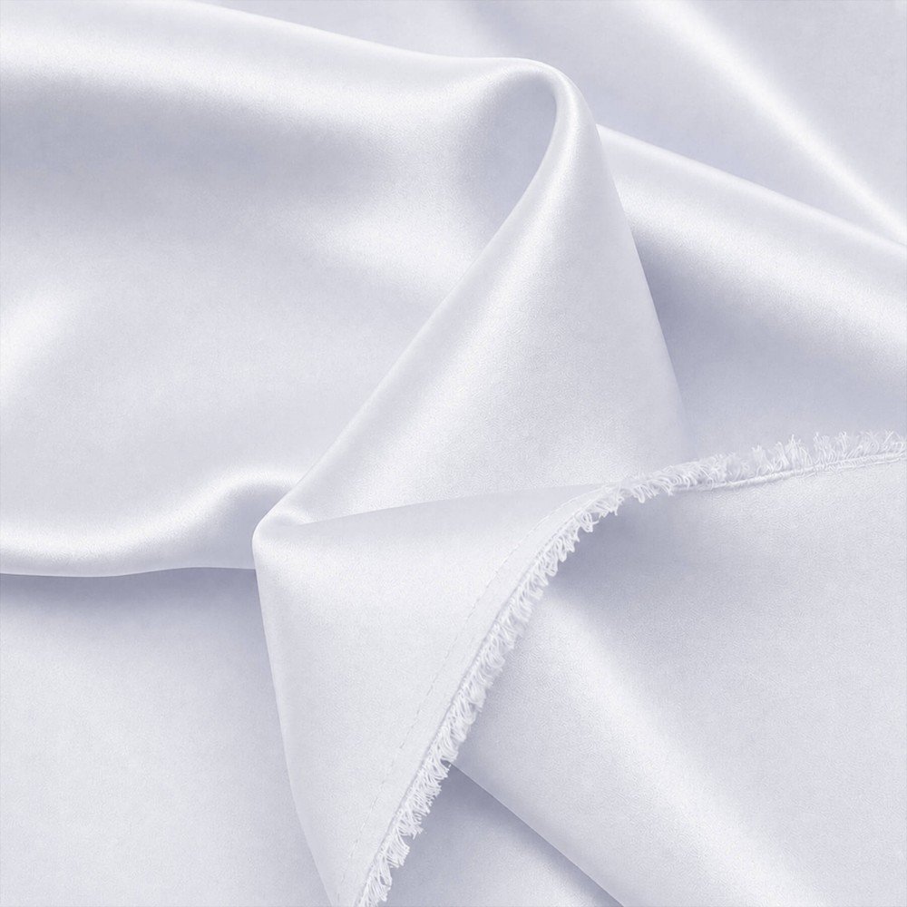Stretch Satin Stoff (Doppelseitig) Weiß