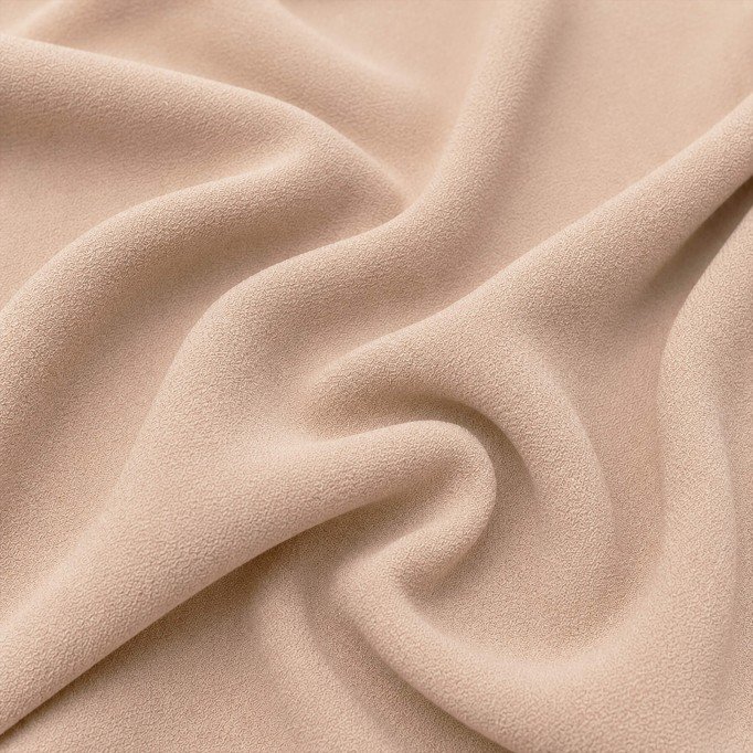 Zware Crepe Stof (Stretch) Licht Beige - (Modestoffen)
