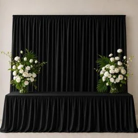 Entflammbar Burlington Dekostoff 280cm Breit (Zertifikat B1) Schwarz