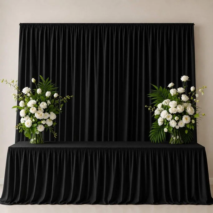 Tessuto Burlington Ignifugo 280cm Largo Nero Tessuto Burlington Ignifugo 280cm Largo (Certificato B1) Nero - (Tessuto Burlington)