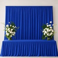 Brandvertragend Texture Dekostof 280cm Breed (Certificaat B1) Kobalt