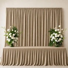 Brandvertragend Texture Dekostof 280cm Breed (Certificaat B1) Donker Beige