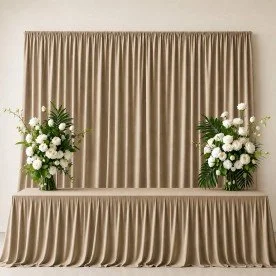 Tessuto Burlington Ignifugo 280cm Largo (Certificato B1) Beige Scuro Tessuto Burlington Ignifugo 280cm Largo (Certificato B1) Beige Scuro