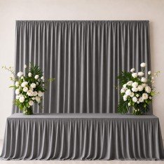 Entflammbar Burlington Dekostoff 280cm Breit (Zertifikat B1) Grau