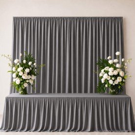 Tissu Burlington Grande Largeur 280cm (Résistant Au Feu B1) Gris