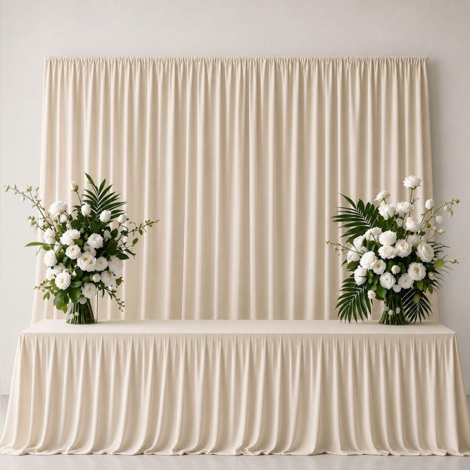 Entflammbar Burlington Dekostoff 280cm Breit (Zertifikat B1) Naturel Beige - (Power Stretch Stoffe )