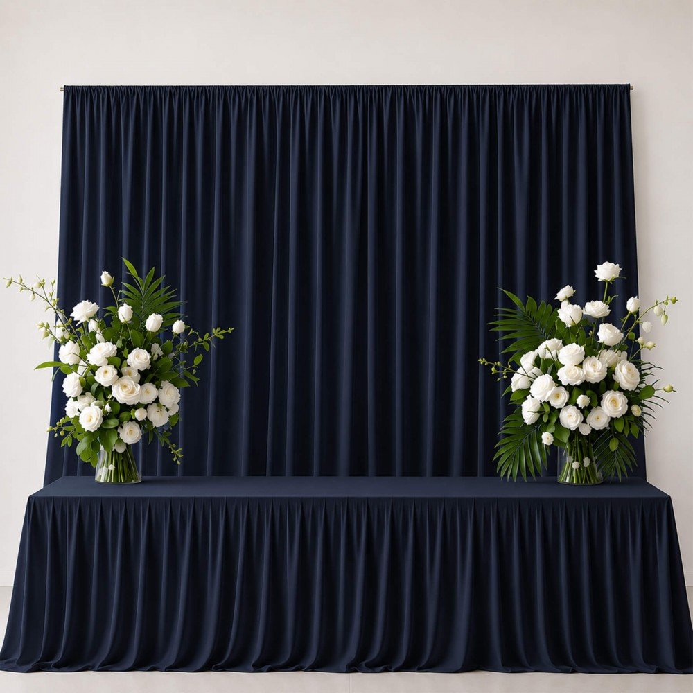 Fire Retardant Burlington Fabric 280cm Wide (Certificate B1) Navy Fire Retardant Burlington Fabric 280cm Wide (Certificate B1) Navy