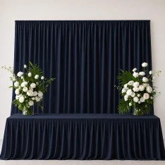 Brandvertragend Texture Dekostof 280cm Breed (Certificaat B1) Marine