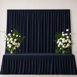 Brandvertragend Texture Dekostof 280cm Breed (Certificaat B1) Marine