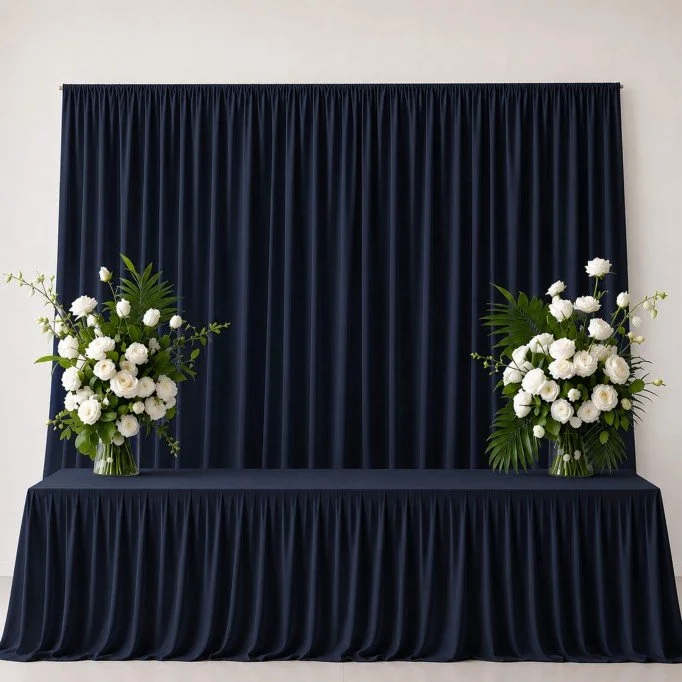 Fire Retardant Burlington Fabric 280cm Wide Navy Fire Retardant Burlington Fabric 280cm Wide (Certificate B1) Navy - (Burlington Fabrics)
