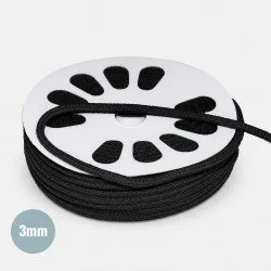 Cordon En Coton Noir 3mm (au Mètre)