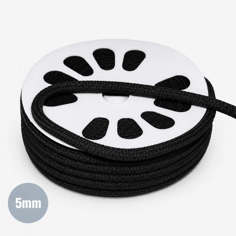 Cordon En Coton Noir 5mm (au Mètre)