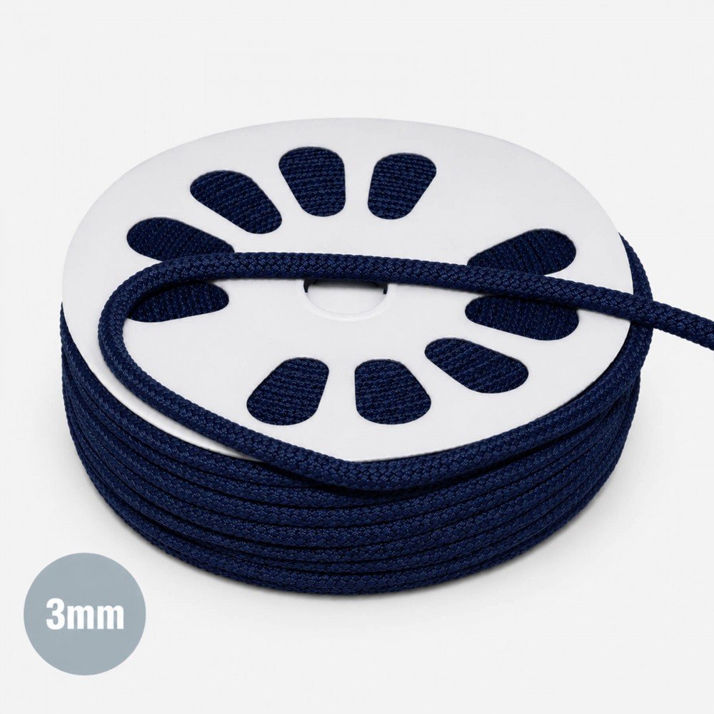Anoraksnor Bomuld Navy 3mm (Metermål) Anoraksnor Bomuld Navy 3mm (Metermål)