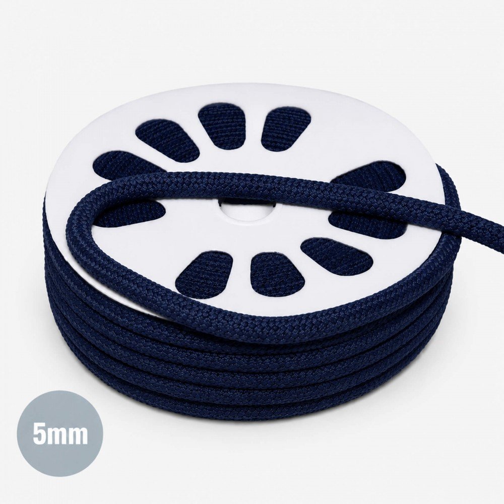 Anoraksnor Bomuld Navy 5mm (Metermål)