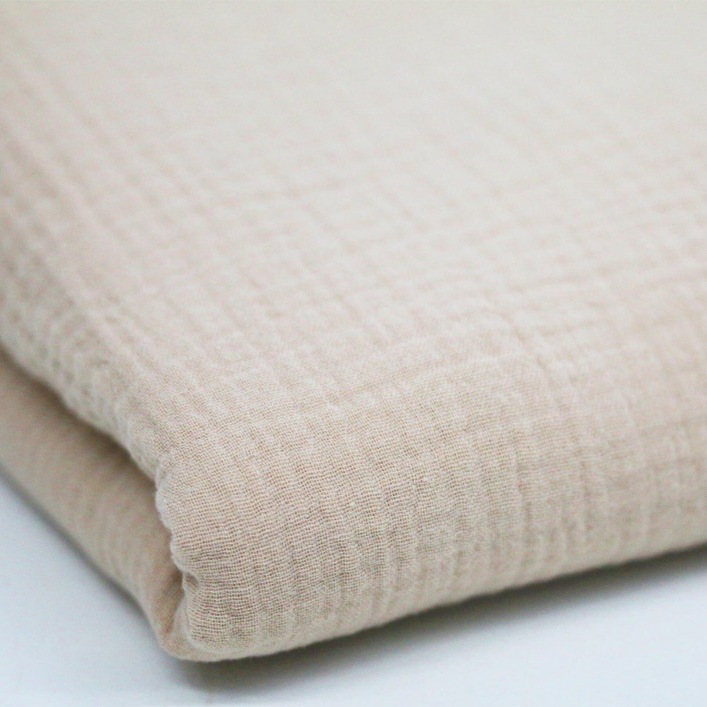 Double Gauze Fabric 2 Meter Coupon Light Beige