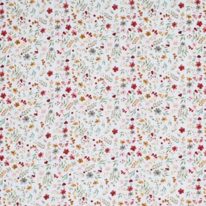 Double Gauze Fabric Digital Print - Flower Collage Ecru Double Gauze Fabric Digital Print - Flower Collage Ecru - (Child Fabrics)