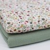 Double Gauze Fabric Digital Print - Flower Collage Ecru Double Gauze Fabric Digital Print - Flower Collage Ecru - (Child Fabrics)
