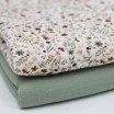 Tissu Double Gaze Impression Numérique - Collage De Fleurs Écru - (Tissu Enfant)
