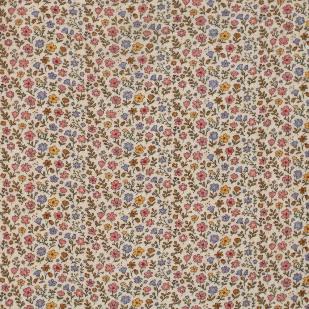 Baby Musselin Stof Digital Print - Retro Blomst
