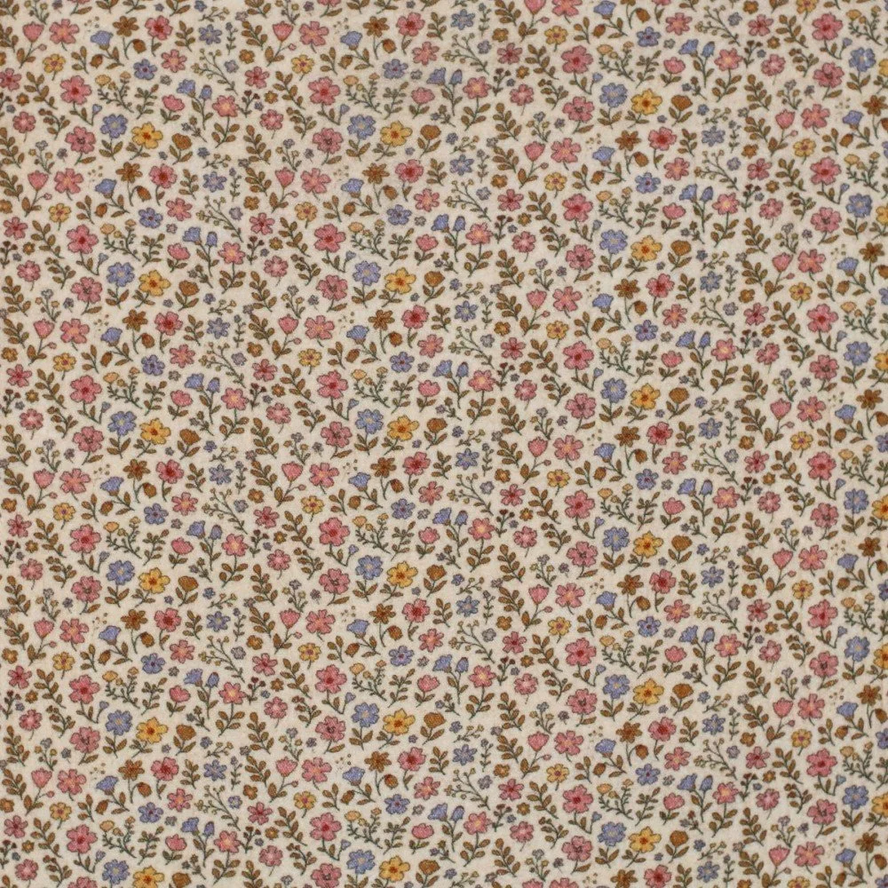 Double Gauze Fabric Digital Print - Retro Flower Double Gauze Fabric Digital Print - Retro Flower