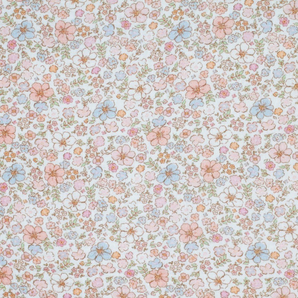 Baby Musselin Stof Digital Print - Sommerfølelse Nude Pink
