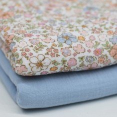 Double Gauze Fabric Digital Print - Summertime Feeling Nude Pink Double Gauze Fabric Digital Print - Summertime Feeling Nude Pink