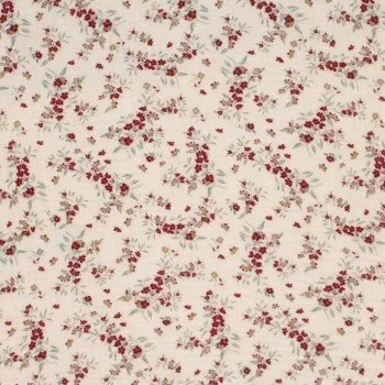 Tessuto Doppia Garza Stampa Digitale - Ramoscello Di Rosmarino Beige Tessuto Doppia Garza Stampa Digitale - Ramoscello Di Rosmarino Beige