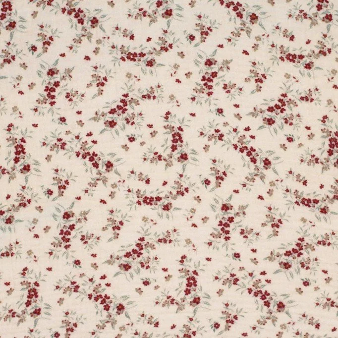 Baumwoll Musselin Stoff Digital - Rosmarinzweig Beige Baumwoll Musselin Stoff Digital - Rosmarinzweig Beige - (Kinder Stoffe)