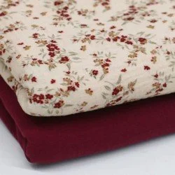 Baumwoll Musselin Stoff Digital - Rosmarinzweig Beige Baumwoll Musselin Stoff Digital - Rosmarinzweig Beige