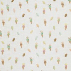 Double Gauze Fabric Digital Print - Summer Ice Cream Double Gauze Fabric Digital Print - Summer Ice Cream