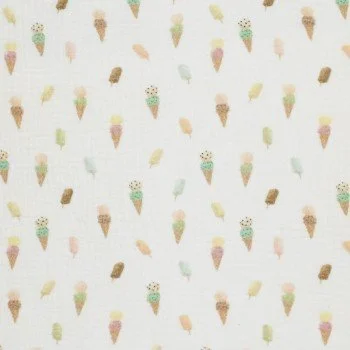 Tessuto Doppia Garza Stampa Digitale - Gelati Estivi Tessuto Doppia Garza Stampa Digitale - Gelati Estivi