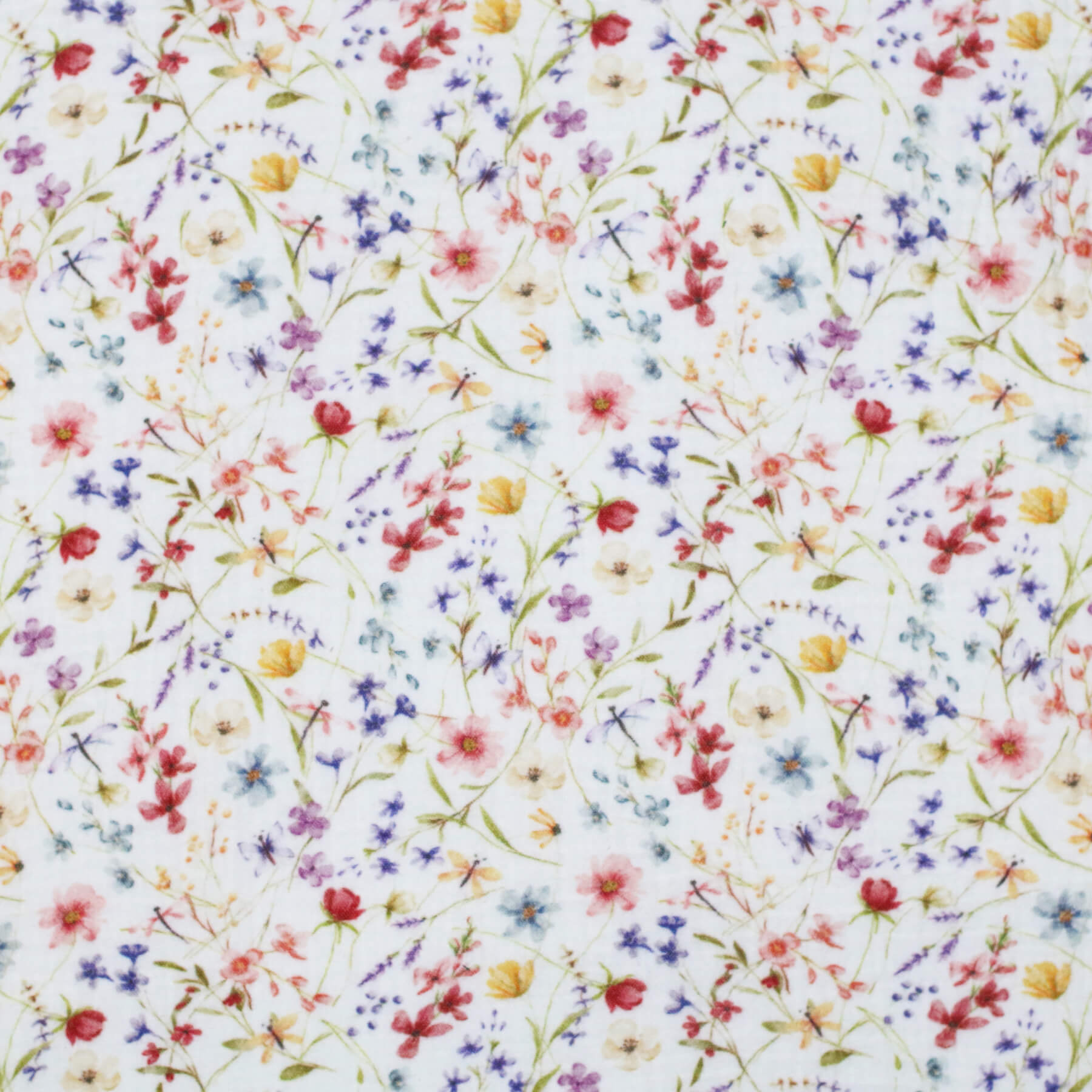 Hydrofiel Stof Digitale Print - Wilde Bloemen