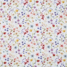 Hydrofiel Stof Digitale Print - Wilde Bloemen