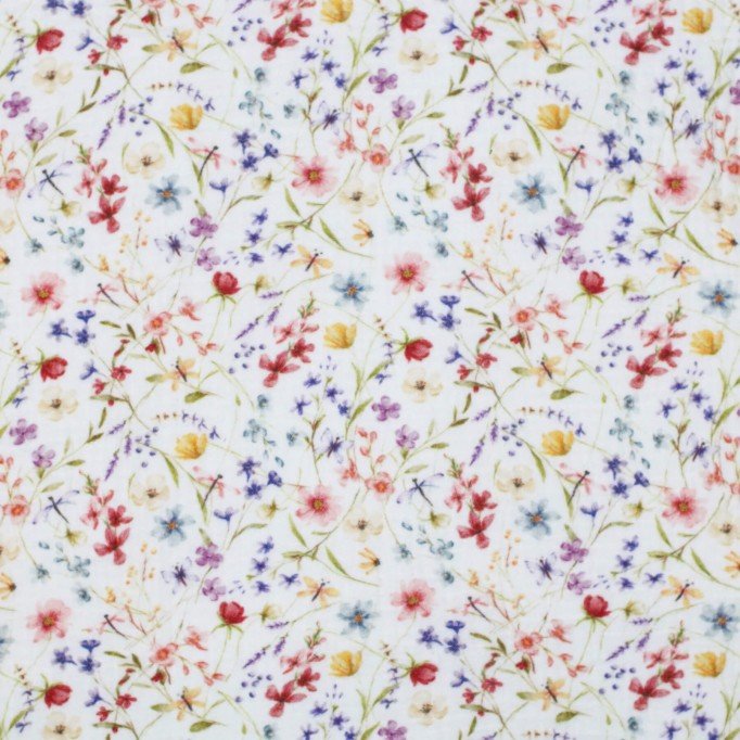 Double Gauze Fabric Digital Print - Wildflowers Double Gauze Fabric Digital Print - Wildflowers - (Child Fabrics)