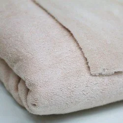 Tessuto Spugna di Bambù Doppio Lato Coupon 2 Metri Beige Chiaro