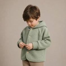 Tissu Lainage Foulé Vert Poussiéreux