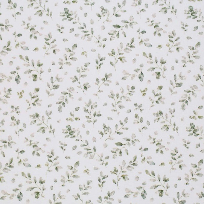 Jersey Coton Impression Numérique - Feuilles Vert Poussiéreux  - (Jersey Coton Impression Numérique)
