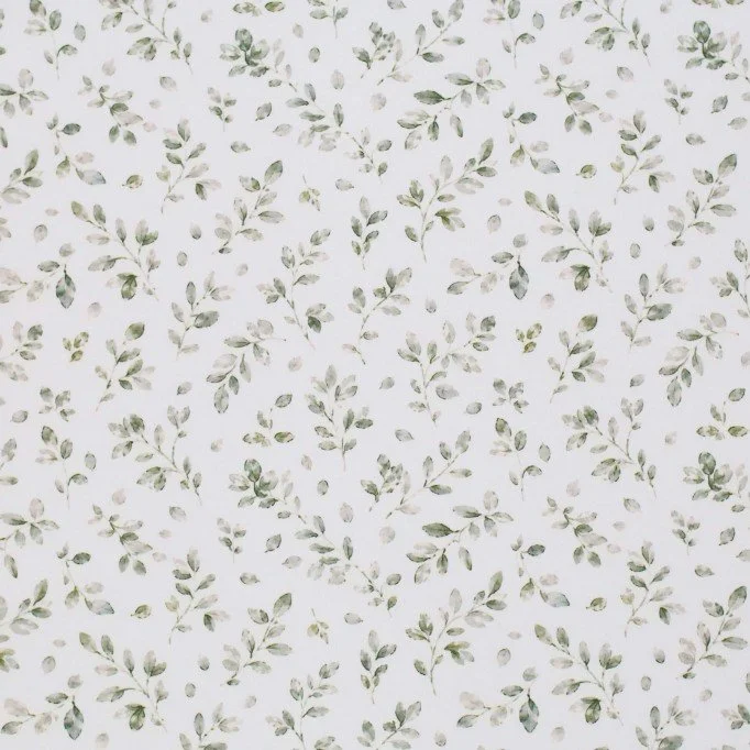 Jersey Cotton Fabric Digital Print - Dusty Green Leaves Jersey Cotton Fabric Digital Print - Dusty Green Leaves - (Jersey Cotton Fabric Digital Print)