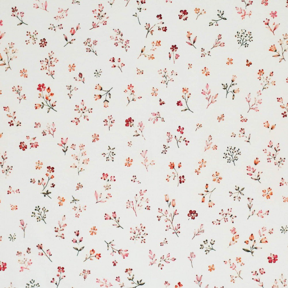 Bomuldjersey Digital Print - Sød Blomster